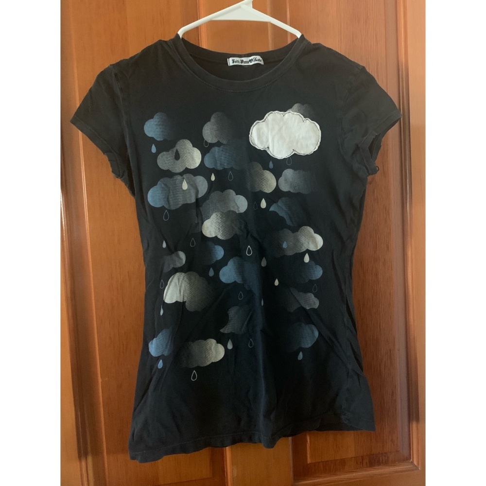 Faith Peace Love tee top tshirt with clouds goth